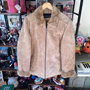 Vintage Kenneth Cole Shearling Leather Jacket Women’s Large Suede Coat